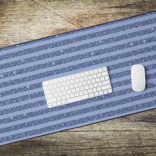 Dusty Indigo Glitter Style Horizontale Streifen Schreibtischunterlage