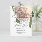 Dusty Ivory Rose Einladung (Stehend Vorderseite)
