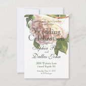 Dusty Ivory Rose Einladung (Vorderseite)