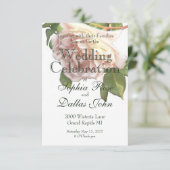 Dusty Ivory Rose Einladung (Stehend Vorderseite)