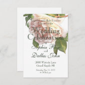 Dusty Ivory Rose Einladung (Vorne/Hinten)