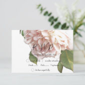 Dusty Ivory Rose RSVP Karte (Stehend Vorderseite)