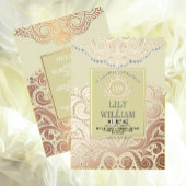 Dusty Ivory RoseGold Classic Monogram Boho Wedding Folieneinladung