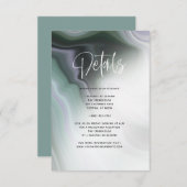 Dusty Jade Sage Green Violet Agate Details Einladung (Vorne/Hinten)
