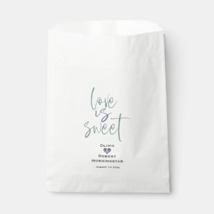Dusty Jade und Lilac Calligraphy Fvor Bag Geschenktütchen