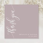 Dusty Lavender Calligraphy Script Wedding Dankeskarte