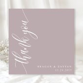 Dusty Lavender Calligraphy Script Wedding Dankeskarte