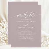 Dusty Lavender Elegant Calligraphy Save the Date