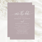 Dusty Lavender Elegant Calligraphy Save the Date