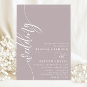 Dusty Lavender Elegant Calligraphy Script Wedding Einladung