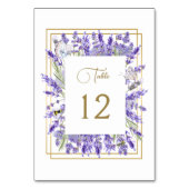 Dusty Lavender Elegant Lila Hochzeitsfeier Tischnu Tischnummer (Rückseite)