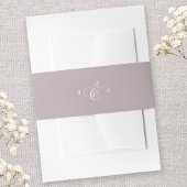Dusty Lavender Elegant Simple Monogram Wedding Einladungsbanderole