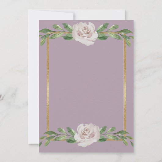 Dusty Lavender Floral Elegante Script Wedding Save The Date (Rückseite)