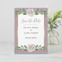 Dusty Lavender Floral Elegante Script Wedding