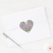 Dusty Lavender Floral Romantic Modern Script Herz-Aufkleber (Umschlag)