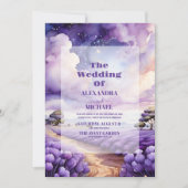 Dusty Lavender Foliage Moderne Hochzeit Einladung (Vorderseite)