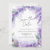 Dusty Lavender Foliage Moderne Wasserfarbenhochzei Save The Date (Vorderseite)