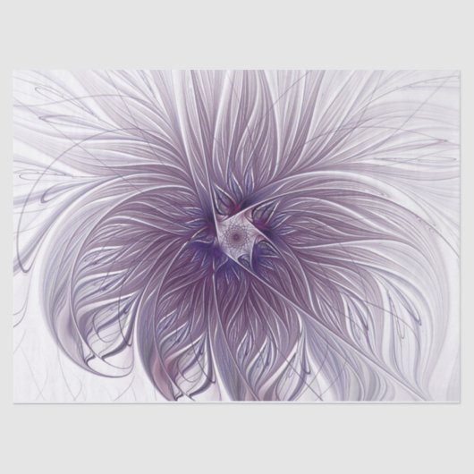 Dusty Lavender Fraktal Blume Tissue Paper Seidenpapier (Vorderseite)
