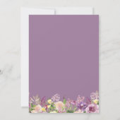Dusty Lavender Lila Blumenhochzeit Einladung (Rückseite)