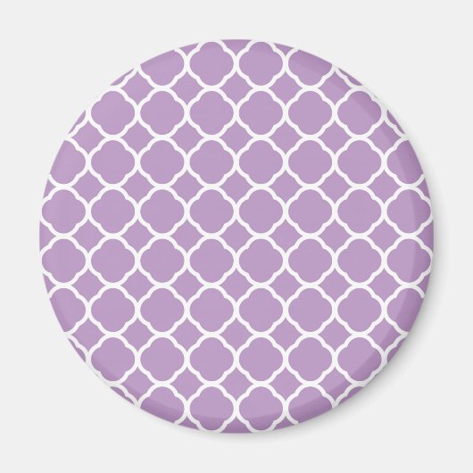 Dusty Lavender Lila Quatrefolienmuster Magnet (Vorne)
