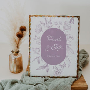 Dusty Lavender Line Art Cards und Geschenke Poster