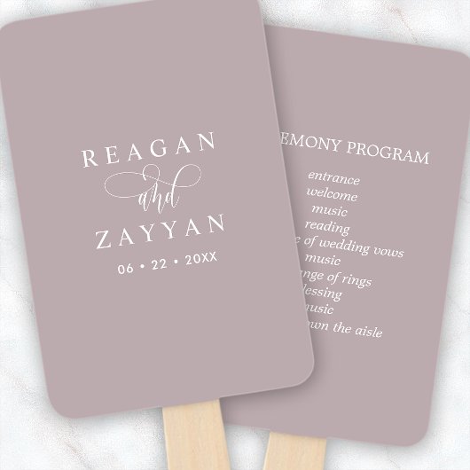 Dusty Lavender Minimalistisch Wedding Program Fächer