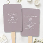 Dusty Lavender Minimalistisch Wedding Program Fächer