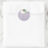 Dusty Lavender Pink Magnolias Eukalyptus Vielen Da Runder Aufkleber (Tasche)