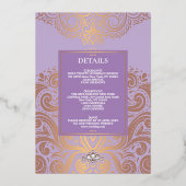 Dusty Lavender PinkGold Classic Monogram Wedding Folieneinladung (Rückseite)