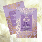 Dusty Lavender PinkGold Classic Monogram Wedding Folieneinladung