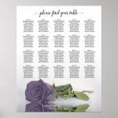 Dusty Lavender Rose 20 Table Wedding Seating Chart Poster (Vorne)
