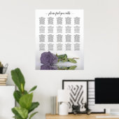 Dusty Lavender Rose 20 Table Wedding Seating Chart Poster (Heimbüro)