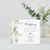 Dusty LAVENDER Sage Floral BUDGET WEDING Einladung (Stehend Vorderseite)