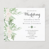 Dusty LAVENDER Sage Floral BUDGET WEDING Einladung (Vorderseite)