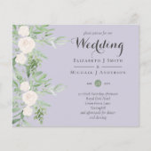 Dusty LAVENDER Sage Floral BUDGET WEDING Einladung (Vorderseite)