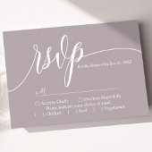 Dusty Lavender Simple Script Wedding RSVP Card