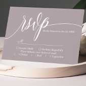 Dusty Lavender Simple Script Wedding RSVP Card Karte