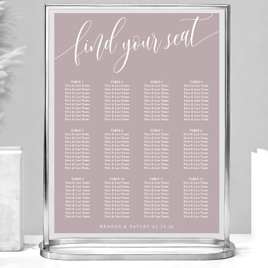 Dusty Lavender Simple Wedding Seekarten Poster