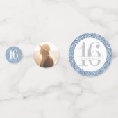 Dusty Light Blue Glitzer Personalisiert Big Table Konfetti (Vorderseiten)