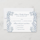 Dusty Light Blue Wedding Vintag Botanical UAWG Einladung (Vorderseite)