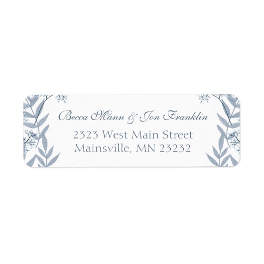 Dusty Light Blue Wedding Vintage Rücksendeadresse (Vorne)