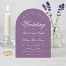 Dusty Lila Arch Wedding Simple Script Modern