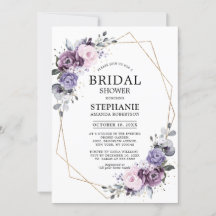 Dusty Lila Blooms Geometric Brautparty Invita