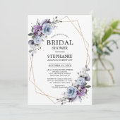 Dusty Lila Blooms Geometric Brautparty Invita Einladung (Stehend Vorderseite)