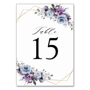 Dusty Lila Blooms Geometric Wedding Tischnummer