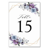 Dusty Lila Blooms Geometric Wedding Tischnummer (Rückseite)