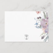 Dusty Lila & Blue Boho Empfang Hochzeit Begleitkarte (Rückseite)