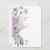 Dusty Lila & Blue Boho Floral Brautparty Einladung (Rückseite)