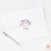 Dusty Lila Blush Pink Hydrangea Wedding Runder Aufkleber (Umschlag)
