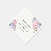Dusty Lila Blush Pink Hydrangea Wedding Serviette (Ecke)